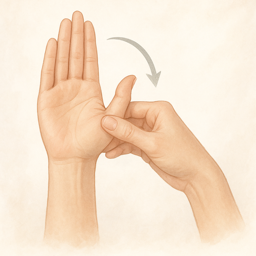 अंगूठे के पुल्पा पर थाई हाथ मसाज कैसे करें