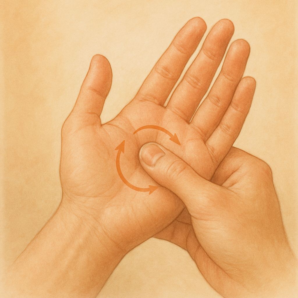 हथेली के केंद्र में थाई हाथ मसाज कैसे करें