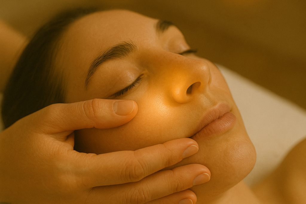 थाई फेसियल मसाज गाल के जोन्स 