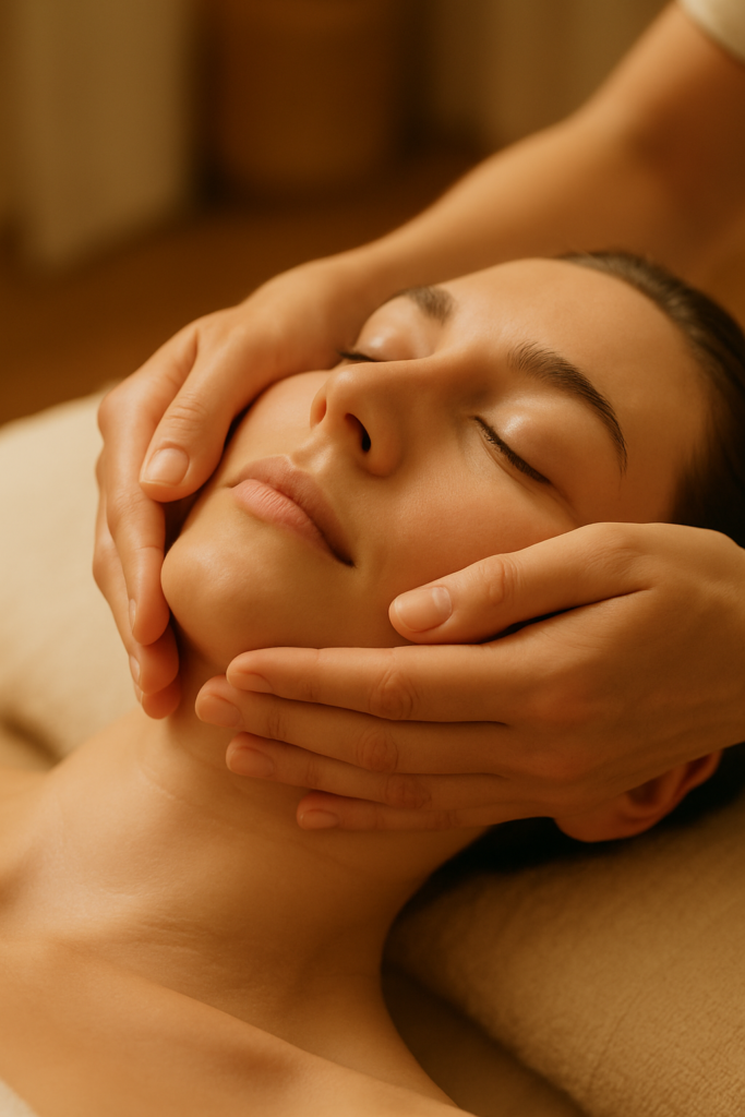 थाई फेसियल मसाज ठुड्डी के जोन्स 