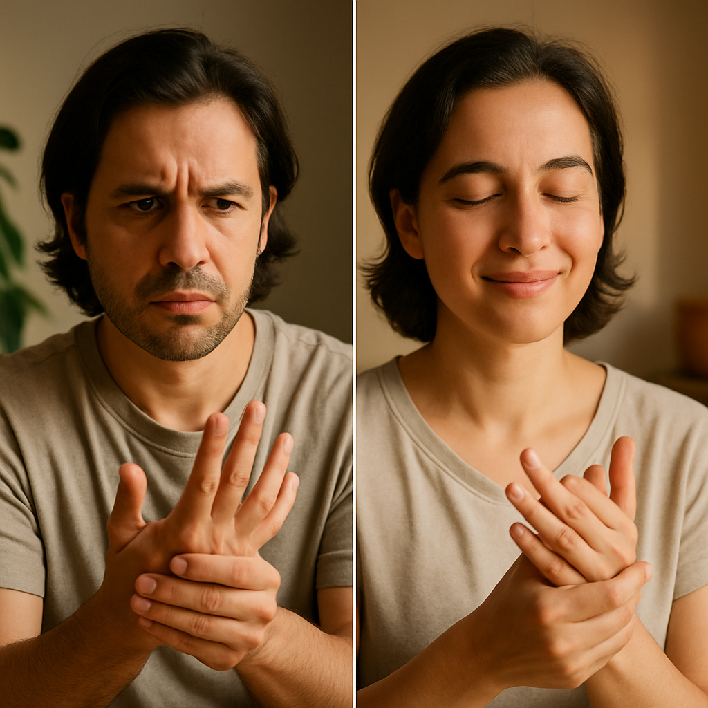 थाई हाथ मालिश सीखने से पहले और बाद में 