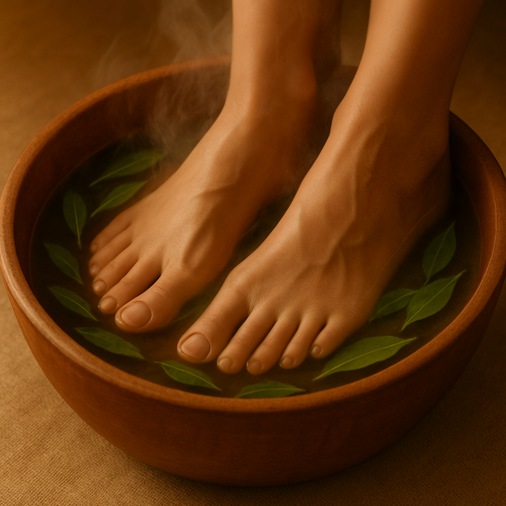 थाई मसाज से पहले पैर धोना